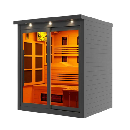 ***New 2026 Model*** Golden Designs 6 Person, Black Near Zero EMF Far IR Sauna (GDI-6996-03-FS)