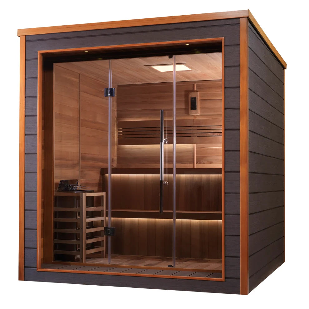 Golden Designs "Bergen" 6 Person Outdoor-Indoor Traditional Sauna (GDI-8206-01)