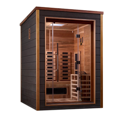 Golden Designs "Nora" 2 Person Outdoor-Indoor PureTech™ Hybrid Full Spectrum Sauna (GDI-8222-01)