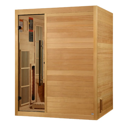2026 Golden Designs "Soria" 3 Person Hybrid Sauna (Indoor) Full Spectrum and Harvia Traditional Stove (GDI-8330-01)