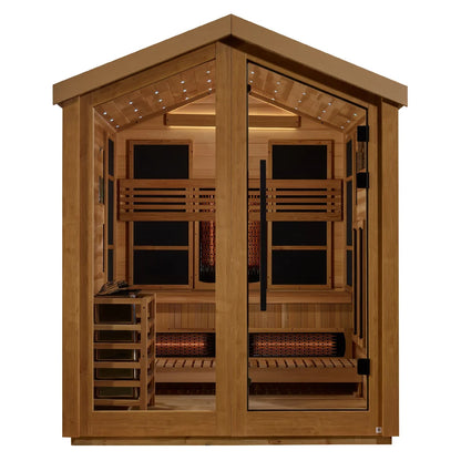 Golden Designs "Loviisa" 3 Person Barn Hybrid (PureTech™ Full Spectrum IR or Traditional Stove) Outdoor Sauna (GDI-8523-01)