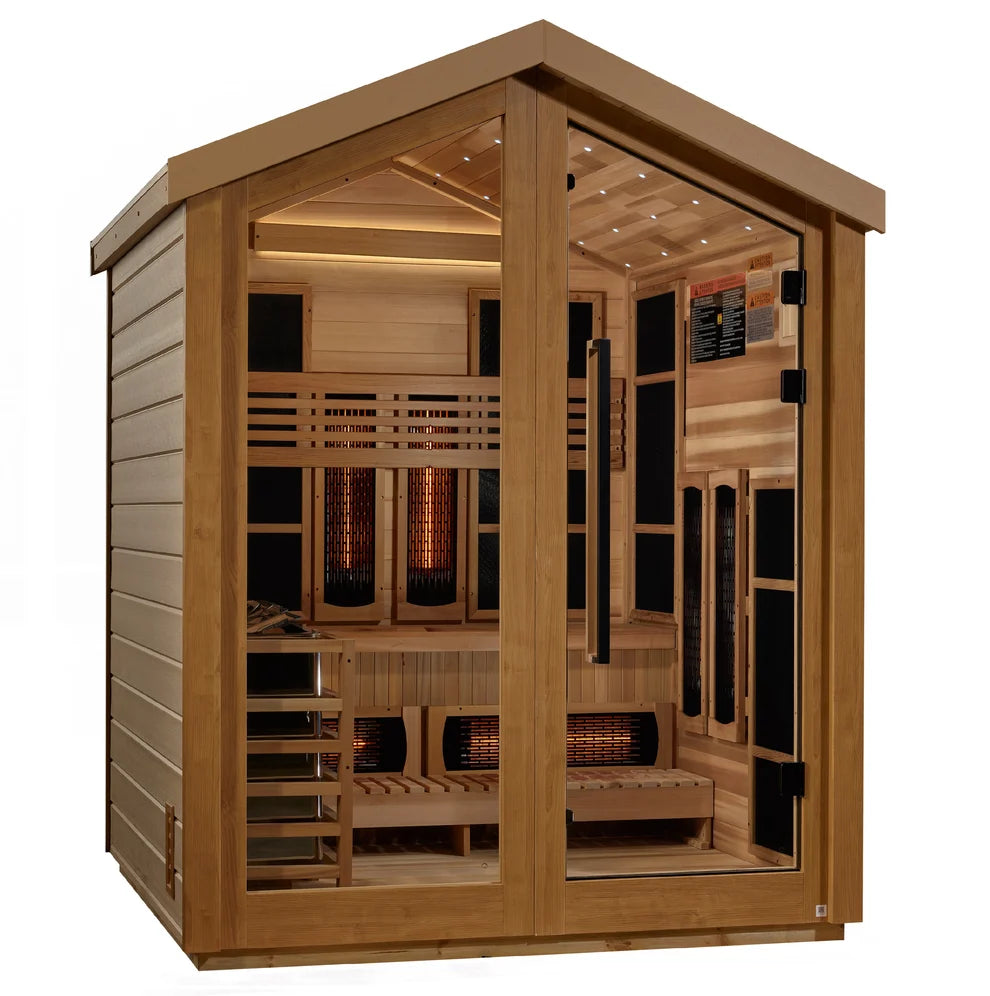 Golden Designs "Loviisa" 3 Person Barn Hybrid (PureTech™ Full Spectrum IR or Traditional Stove) Outdoor Sauna (GDI-8523-01)