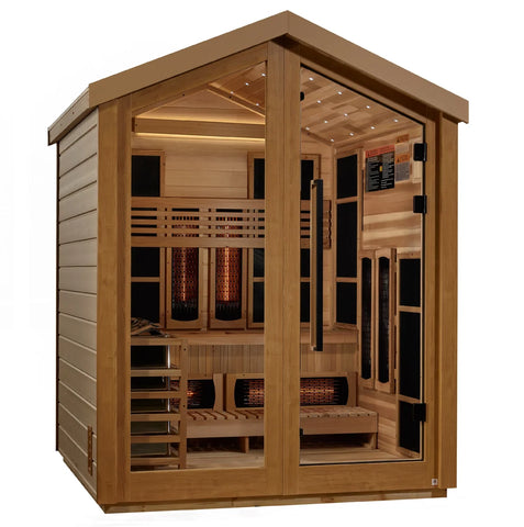 Golden Designs "Loviisa" 3 Person Barn Hybrid (PureTech™ Full Spectrum IR or Traditional Stove) Outdoor Sauna (GDI-8523-01)