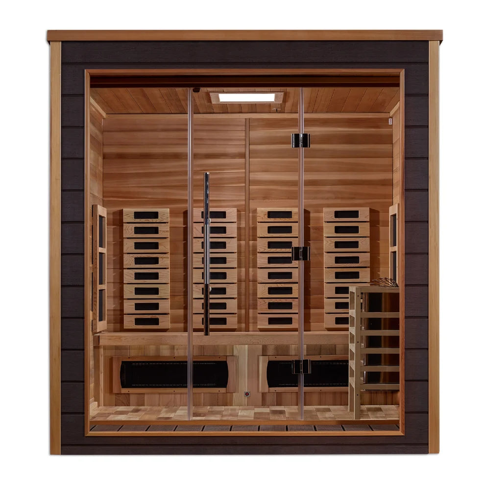 Golden Designs "Visby" 3 Person Outdoor-Indoor PureTech™ Hybrid Full Spectrum Sauna (GDI-8223-01)