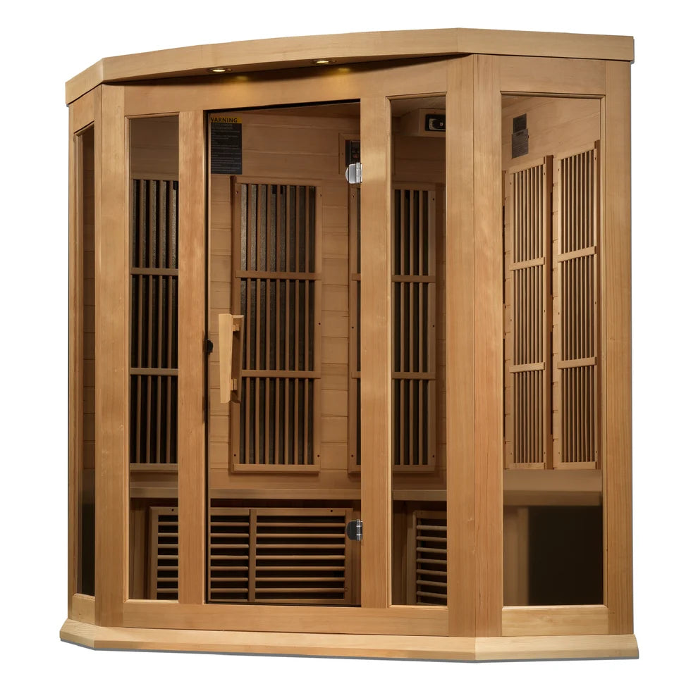 Maxxus 3 Person Corner Near Zero EMF FAR IR Sauna (MX-K356-01-ZF HEM)