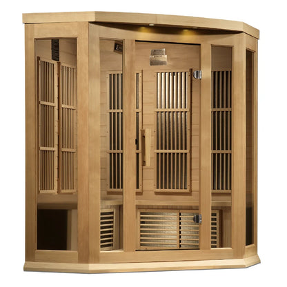 Maxxus 3 Person Corner Near Zero EMF FAR IR Sauna (MX-K356-01-ZF HEM)