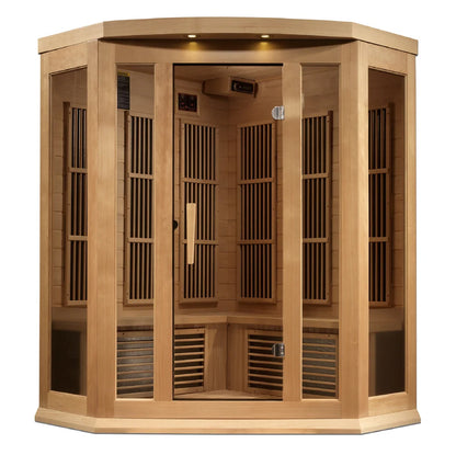 Maxxus 3 Person Corner Near Zero EMF FAR IR Sauna (MX-K356-01-ZF HEM)