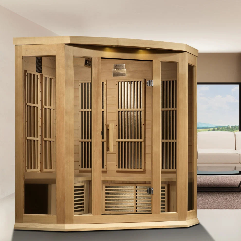 Maxxus 3 Person Corner Near Zero EMF FAR IR Sauna (MX-K356-01-ZF HEM)