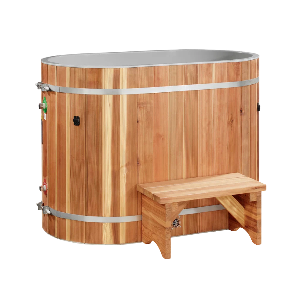 DCT Oval Barrel Tub Cold Plunge (50-P) Pacific Cedar - 3/4 IN-OUT without Motor