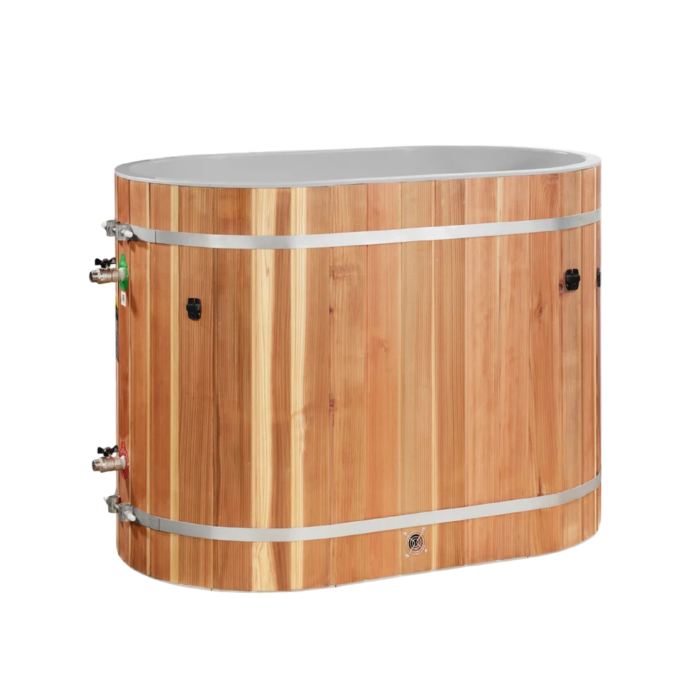 DCT Oval Barrel Tub Cold Plunge (50-P) Pacific Cedar - 3/4 IN-OUT without Motor