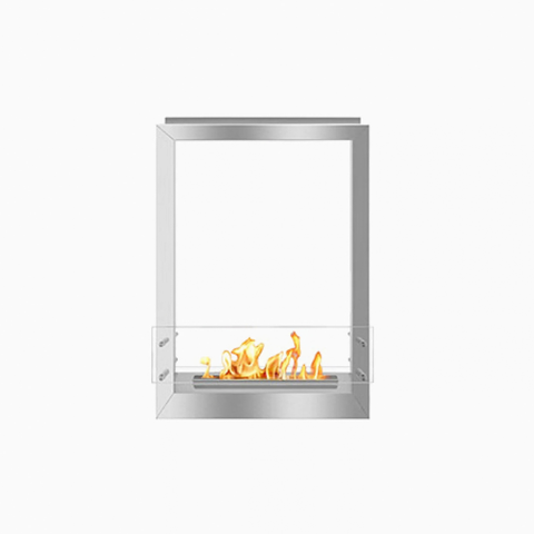 24" Firebox – Double-sided Flush Mount with 16" Burner – Stainless Steel