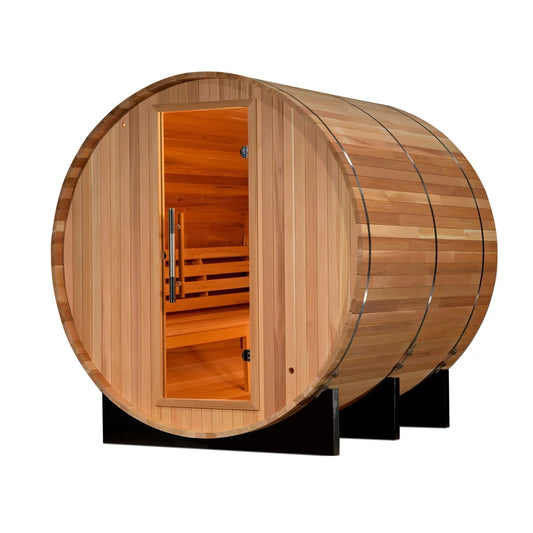 Retired in 2025*** 2022 Golden Designs "Uppsala" 4 Person Barrel Traditional Steam Sauna (GDI-SJ-2004-CED)
